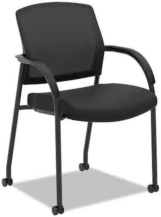 Alt view image 4 of 13 - HON Lota Series Mesh Guest Side Chair Black Fabric Black Base 2285VA10