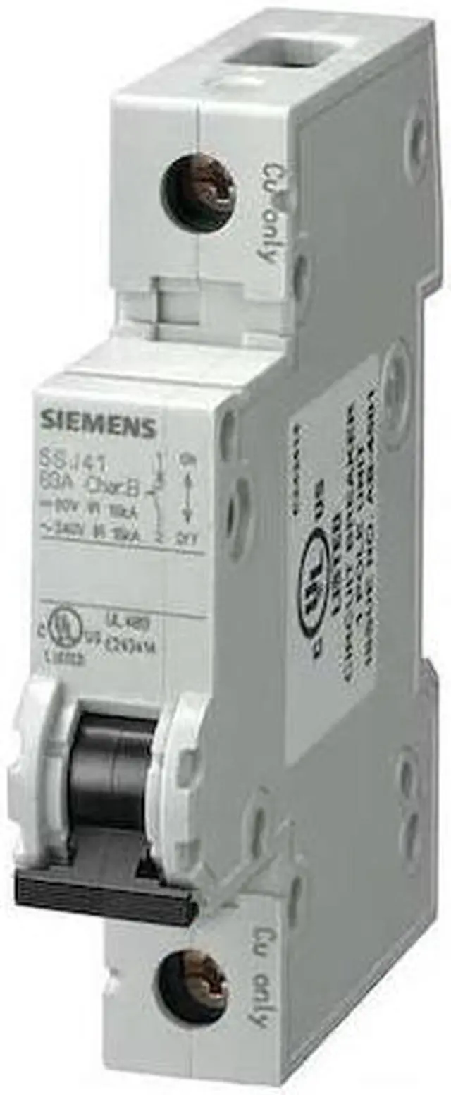 Alt view image 2 of 3 - SIEMENS 5SJ41066HG40 IEC Miniature Circuit Breaker, 5SJ4 Series, 6A, 1 Pole,