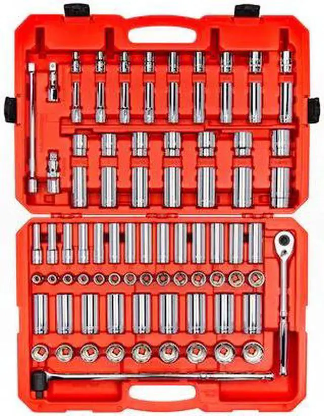 Main image of TEKTON SKT25302 1/2 Inch Drive 6-Point Socket and Ratchet Set, 83-Piece (3/8 -
