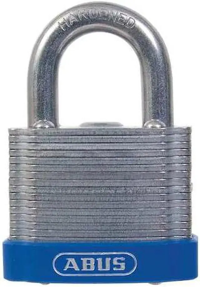 Alt view image 2 of 2 - ABUS 41/45 KA Keyed Padlock, Open, Square Steel Body, Hardened Steel Shackle,