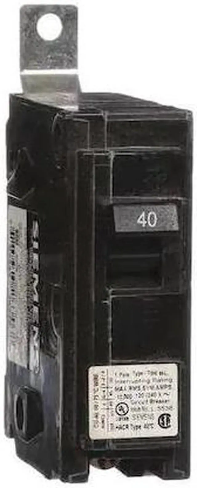 Alt view image 2 of 3 - SIEMENS B140 Miniature Circuit Breaker, BL Series, 40A, 1 Pole, 120/240V AC,