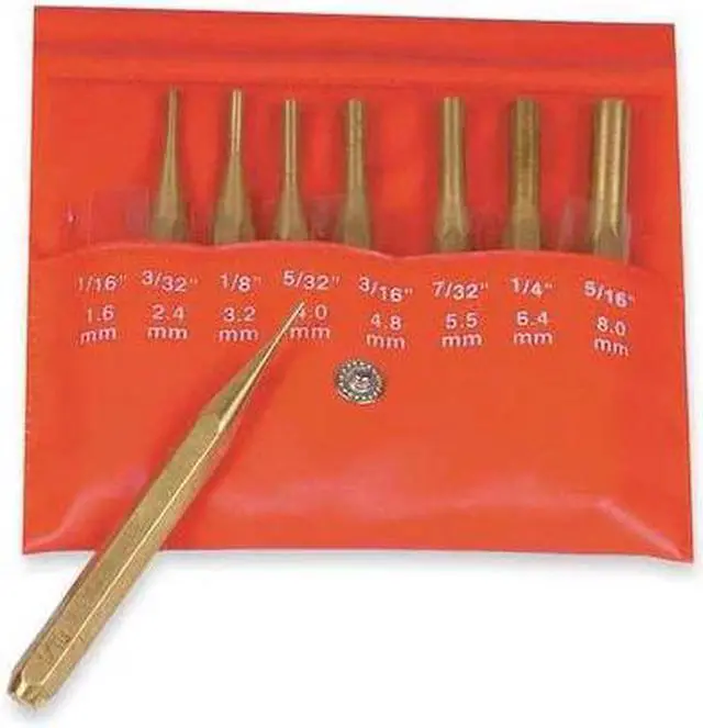 Alt view image 2 of 2 - Mitutoyo Drive Pin Punch Set,8 Pieces,Brass  985-120