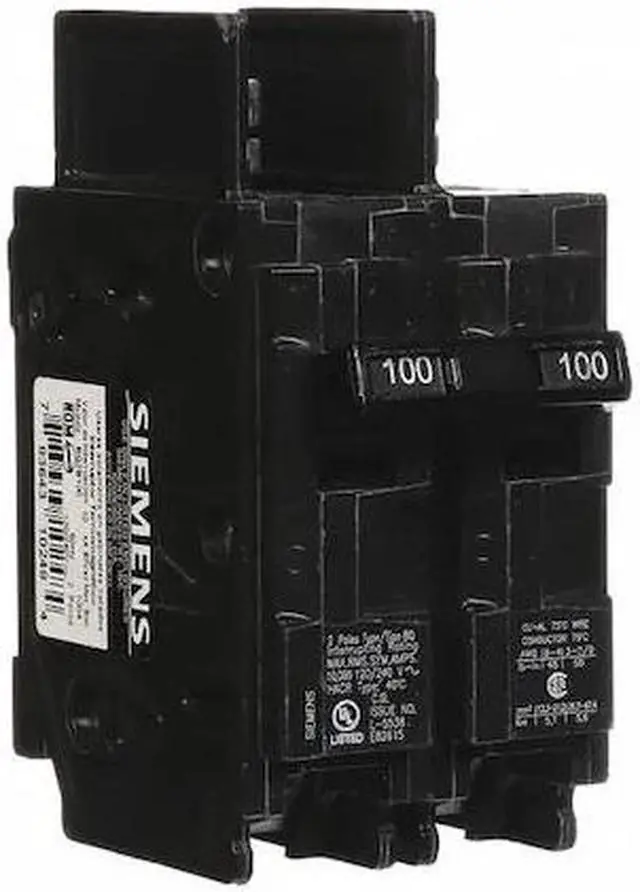 Alt view image 3 of 3 - SIEMENS BQ2B100 Miniature Circuit Breaker, BQ Series, 100A, 2 Pole, 120/240V