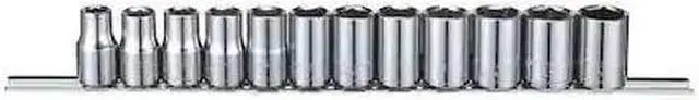 Main image of WESTWARD 53PN65 1/2" Drive Socket Set, Metric, 12pcs