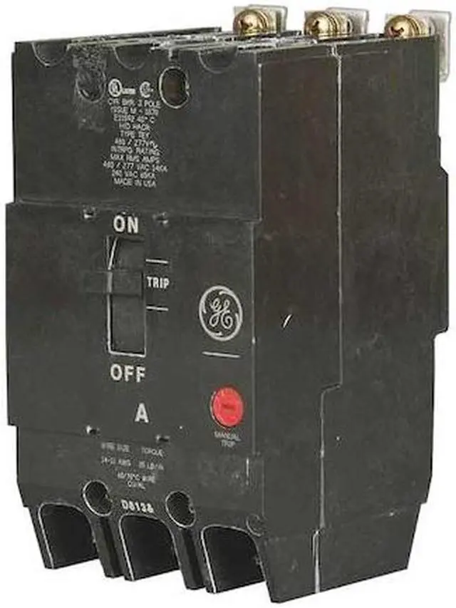 Alt view image 2 of 2 - GE TEY3100 Molded Case Circuit Breaker, TEY Series, 100A, 3 Pole, 277/480V AC,