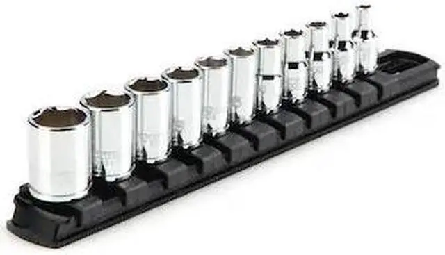 Main image of TEKTON SHD90101 1/4 Inch Drive 6-Point Socket Set with Rail, 11-Piece