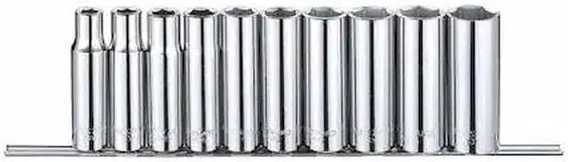 Main image of WESTWARD 53PN59 1/2" Drive Socket Set, SAE, 10pcs
