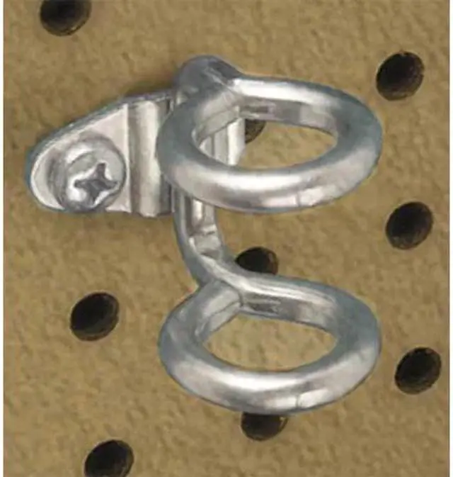 Alt view image 2 of 7 - Triton Products 74212 DuraHook 1-7/8-Inch Double Ring 3/4-Inch I.D. Zinc Plated Steel Tool Holder for DuraBoard or 1/8 Inch and 1/4 Inch Pegboard, 10-Pack