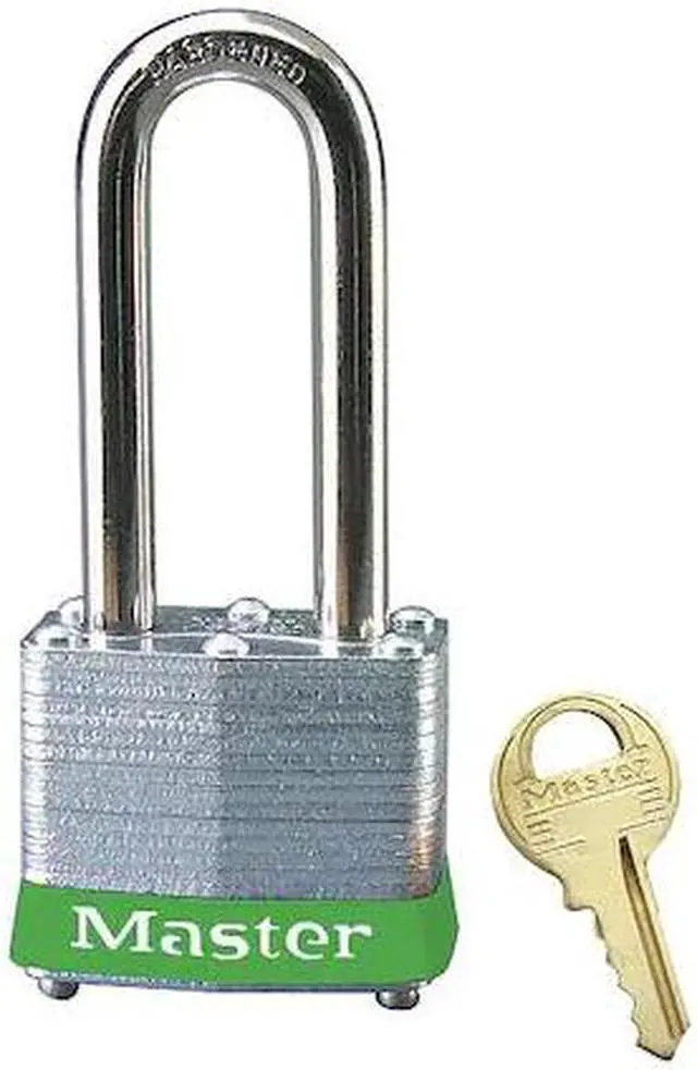 Alt view image 5 of 9 - MASTER LOCK 3LHGRN Lockout Padlock, Keyed Different, Steel, Green, 2 in Shackle