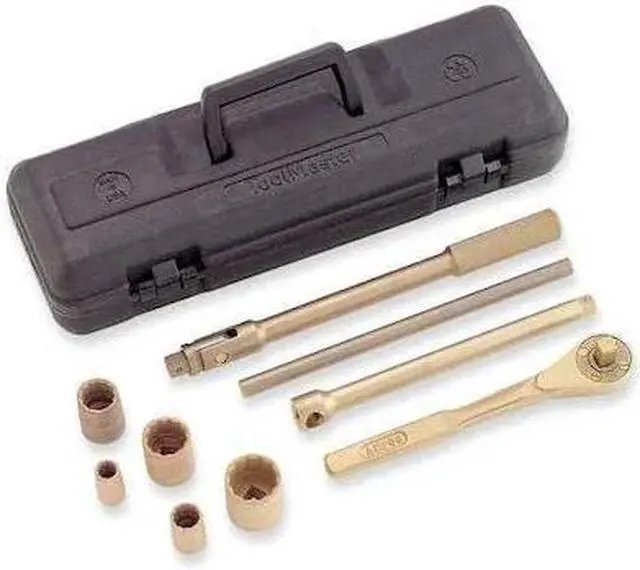 Main image of AMPCO W-290 1/2" Drive Nonsparking Socket Wrench Set, SAE, 9 pcs