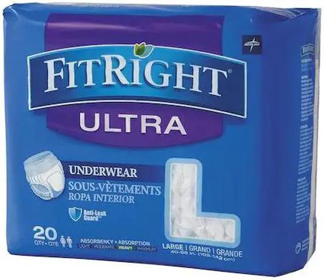 Alt view image 5 of 6 - FitRight Ultra Protective Underwear,Large - 80 Each