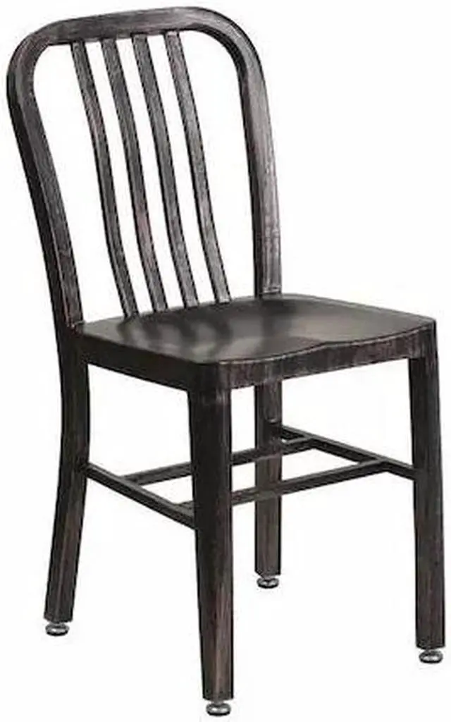 Alt view image 6 of 20 - Flash Furniture Black-Antique Gold Metal Indoor-Outdoor Chair (CH-61200-18-BQ-GG) CH6120018BQ