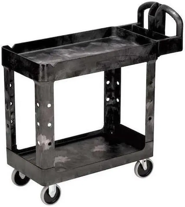 Alt view image 2 of 5 - RUBBERMAID FG450088BLA Structural Foam Utility Cart with Deep Lipped Plastic
