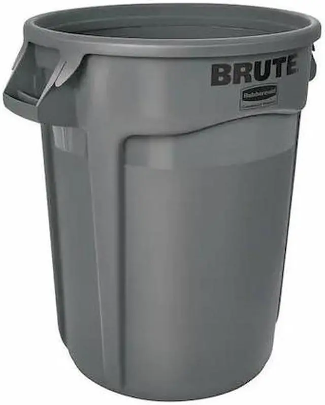 Main image of RUBBERMAID FG263200GRAY 32 gal. Polyethylene Round Trash Can, Gray