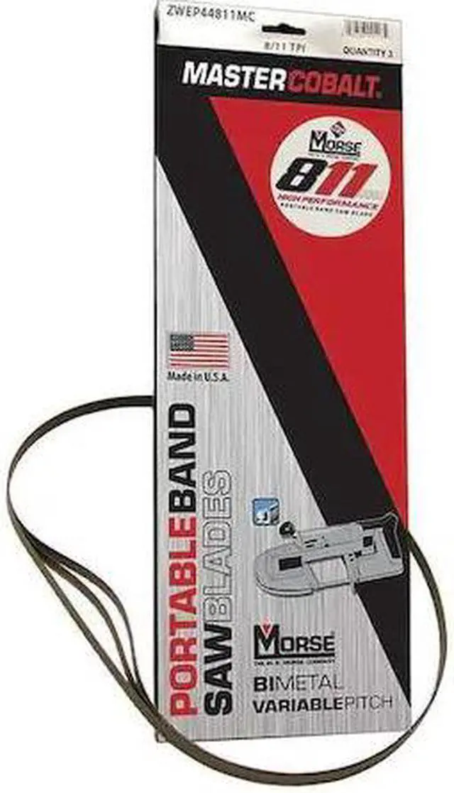 Main image of MORSE ZWEP44811MC Portable Band Saw Blade,44-7/8in,PK3