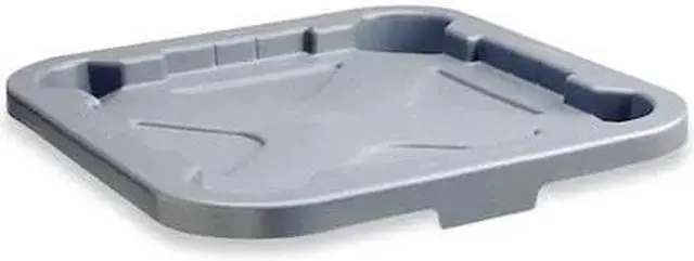 Alt view image 2 of 4 - RUBBERMAID FG353900GRAY Brute Trash Can Top,Flat,Snap-On Closure,Gray