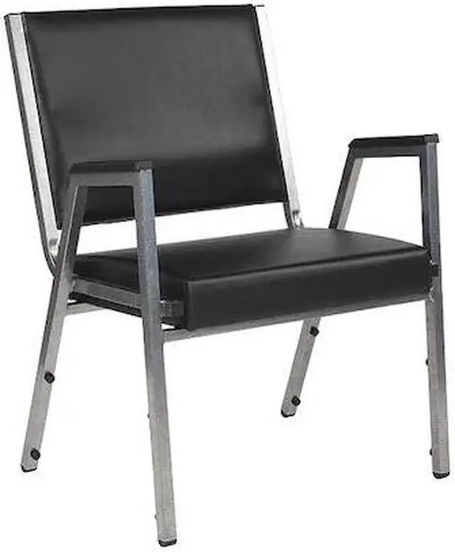 Alt view image 12 of 20 - Flash Furniture HERCULES Series 1500 lb. Rated Antimicrobial Vinyl Bariatric Arm Chair with Silver Vein Frame, Black
