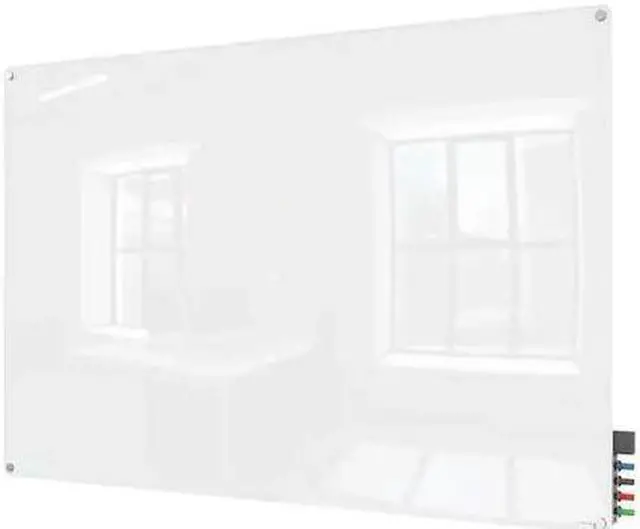 Main image of GHENT HMYRM34WH Dry Erase Board, Glass, 36 in, 48 in, No Frame Frame, White,