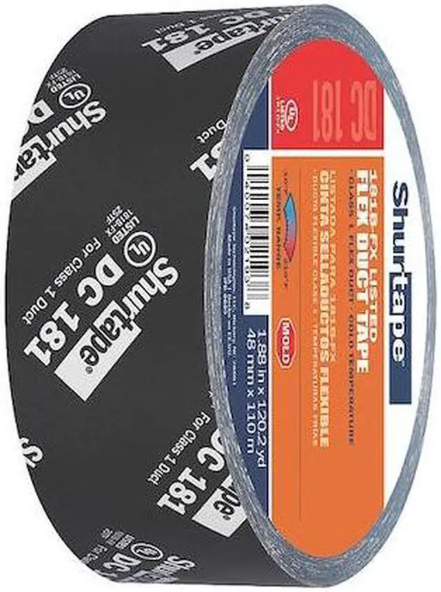 Alt view image 2 of 6 - SHURTAPE 205330 Duct Tape, Black, 120-1/4 yd L, 1-7/8 in W