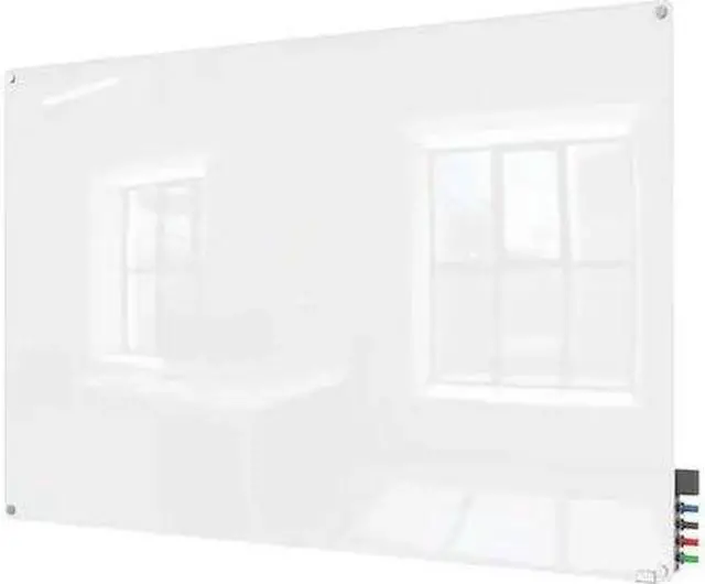 Main image of GHENT HMYRM23WH Dry Erase Board, Glass, 24 in, 36 in, No Frame Frame, White,