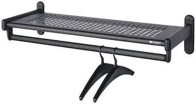 Alt view image 5 of 10 - Metal Wall Shelf Rack, Powder Coated Textured Steel, 36w X 14-1/2d X 6h, Black