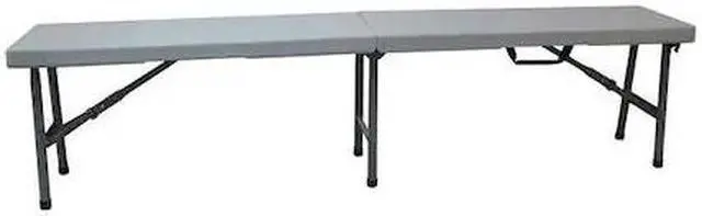 Main image of ZORO SELECT 12F619 Bench,Center Folding,Blow Molded,Gray