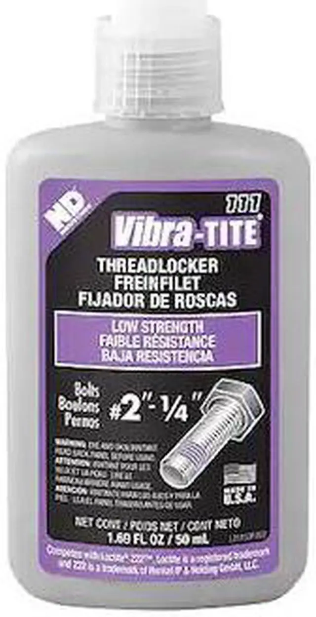 Alt view image 2 of 2 - Vibra-tite 111 Series Low-Strength Threadlocker, Purple Liquid, 50mL Bottle