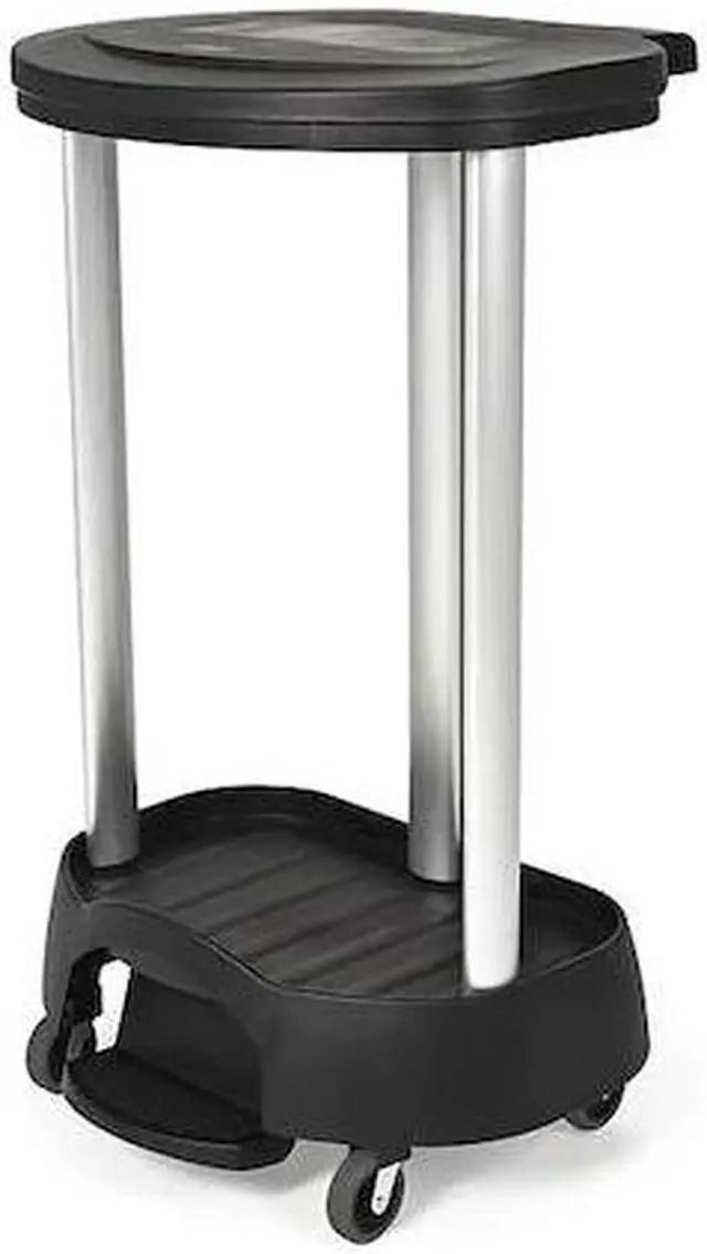 Alt view image 4 of 6 - RUBBERMAID FG630000BLA Black Aluminum, Linen Hamper