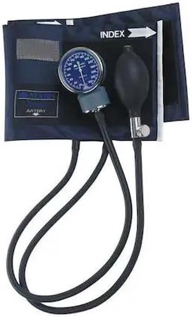 Alt view image 3 of 4 - Mabis 01-100-011 Signature Aneroid Sphygmomanometer - Blue Nylon Cuff - Adult