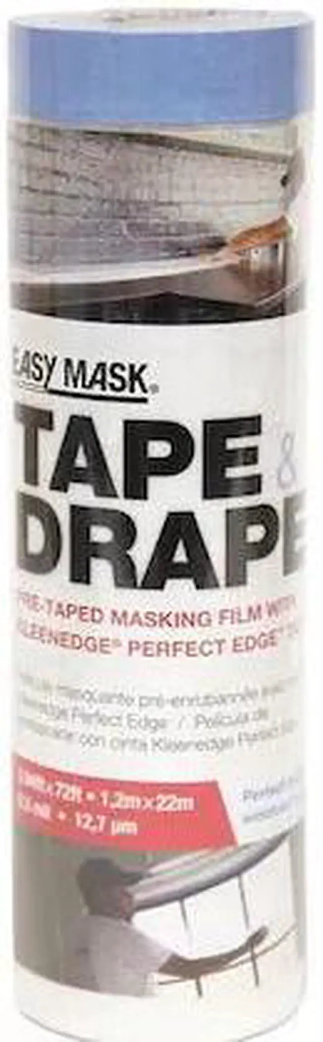 Alt view image 4 of 7 - Trimaco Tape & Drape Pre-Taped Plastic 4 Ft. x 75 Ft. 1/2 mil Drop Cloth 949560
