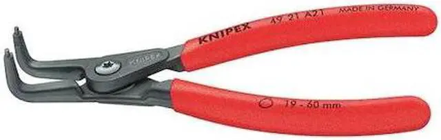Alt view image 2 of 3 - KNIPEX 49 21 A21 6-3/4" Precision External Circlip Pliers w/ Bent Tips, Plastic