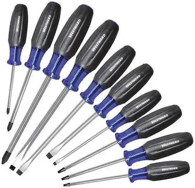 Main image of WESTWARD 401L82 Screwdriver Set,10 pcs,Multicomponent