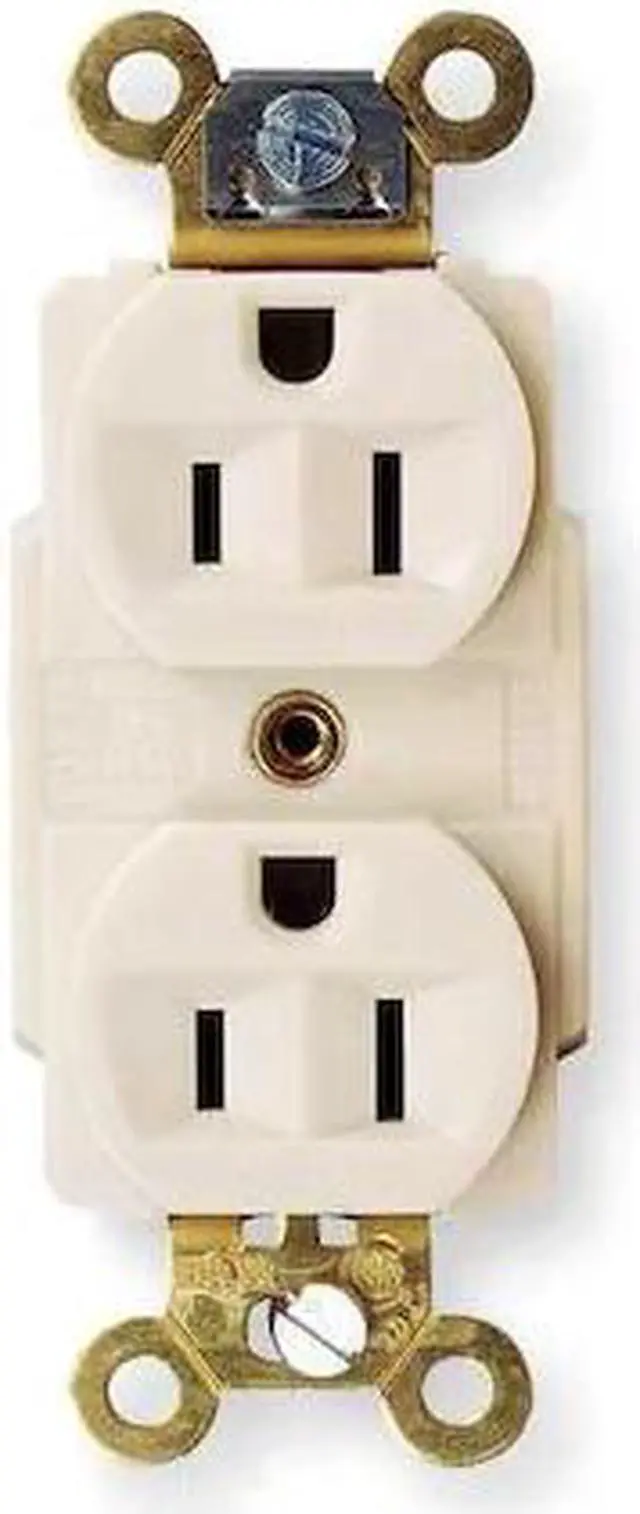 Alt view image 2 of 2 - HUBBELL WIRING DEVICE-KELLEMS HBL5262W Straight Blade Receptacle, 5-15R, 15 A,