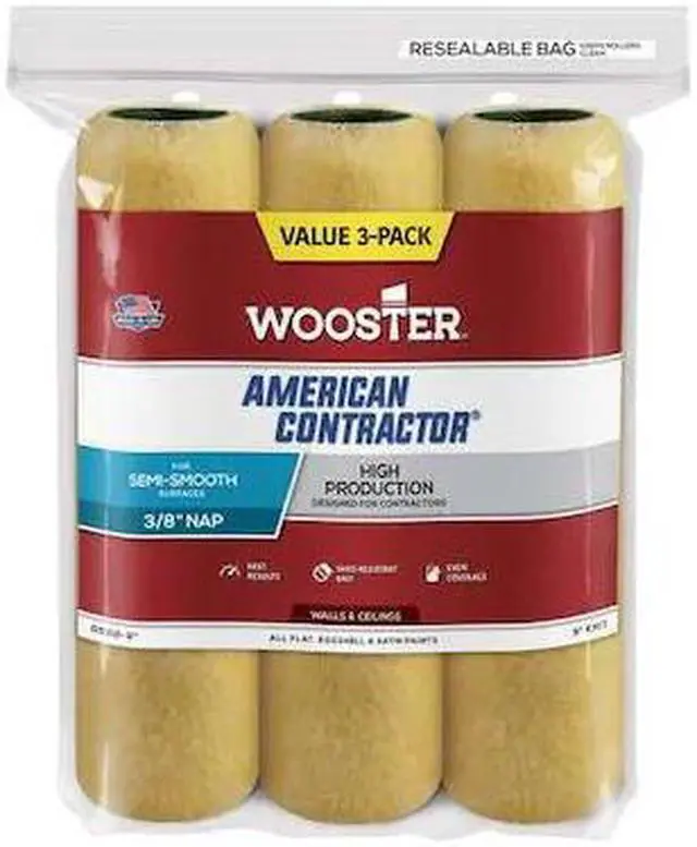 Main image of WOOSTER R568 9" Paint Roller Cover, 3/8" Nap, Knit Fabric