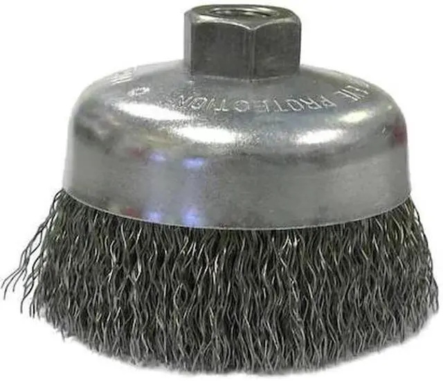 Main image of WEILER 36237 Wolverine 6" Crimped Wire Cup Brush, .020" Steel Fill, 5/8"-11 UNC
