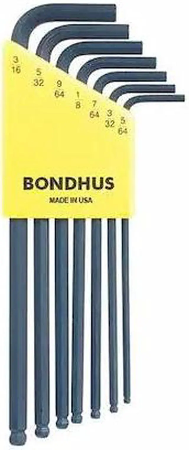 Alt view image 7 of 7 - 10945 7pc Ball Driver L-Wrench Set Standard BONR1511 BONDHUS