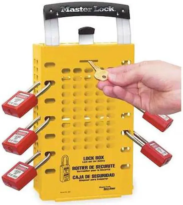 Alt view image 2 of 4 - MASTER LOCK 503YLW Group Lockout Box,14 Locks Max,Yellow