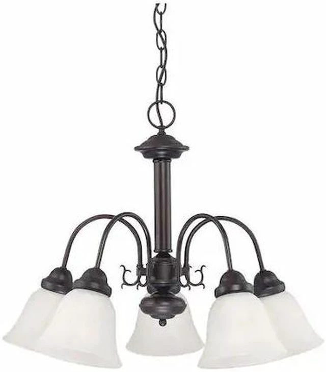Main image of NUVO 60-3141 Ballerina 5-Light 24 in. Chandelier with Frosted White Glass