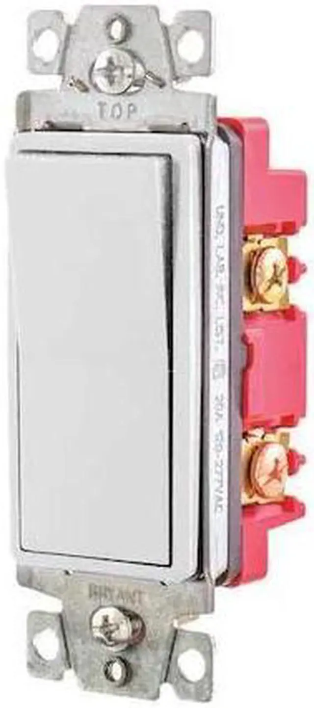 Alt view image 2 of 2 - Wall Switch,20A,White,4-Way Type,Rocker BRYANT 9904W