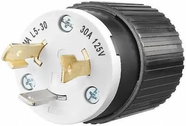 Alt view image 2 of 3 - Bryant Locking Plug,Black/Wht,125VAC,2.0 HP,30A  70530NP