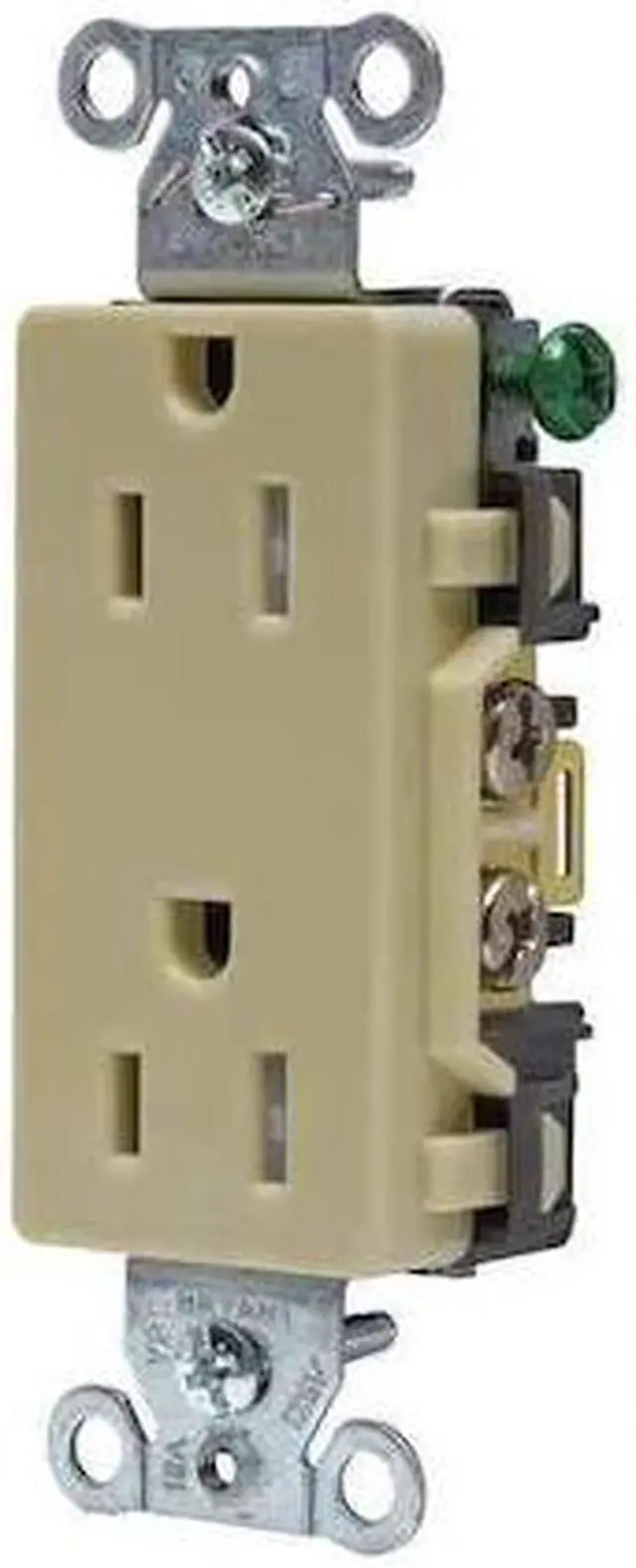 Main image of BRYANT DRS15ITR Straight Blade Receptacle, 5-15R, 15 A, 125V AC, 2 Pole, 3