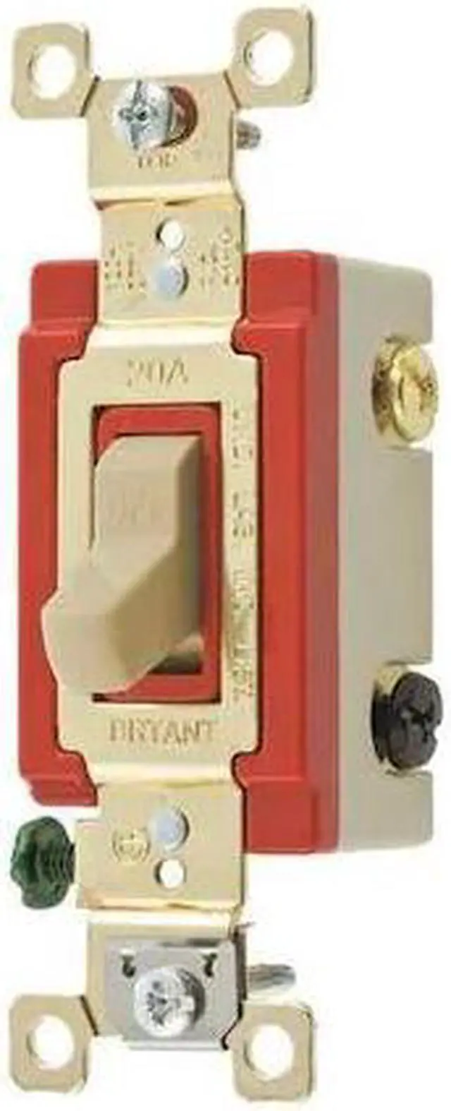 Alt view image 2 of 2 - BRYANT 4903PLC120 Light Wall Switch,Clear,20A,3-Way Switch