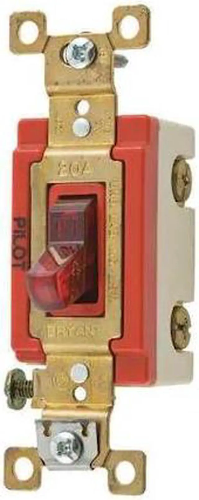 Alt view image 2 of 2 - Bryant Pilot Light Wall Switch,  3-Way,  Maintained,  Toggle Red   4903PLR120