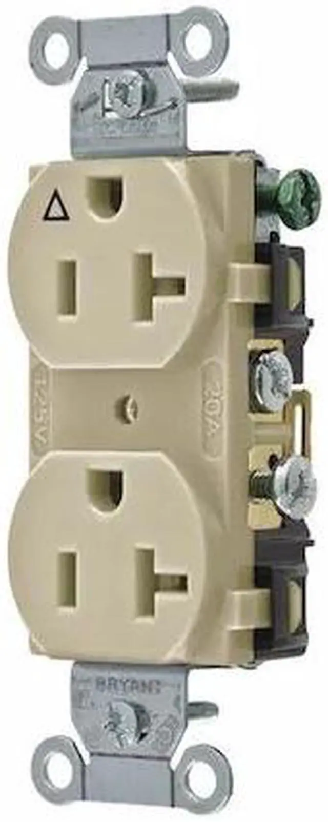 Main image of BRYANT CR20IGI Straight Blade Receptacle, 5-20R, 20 A, 125V AC, 2 Pole, 3 Wire,