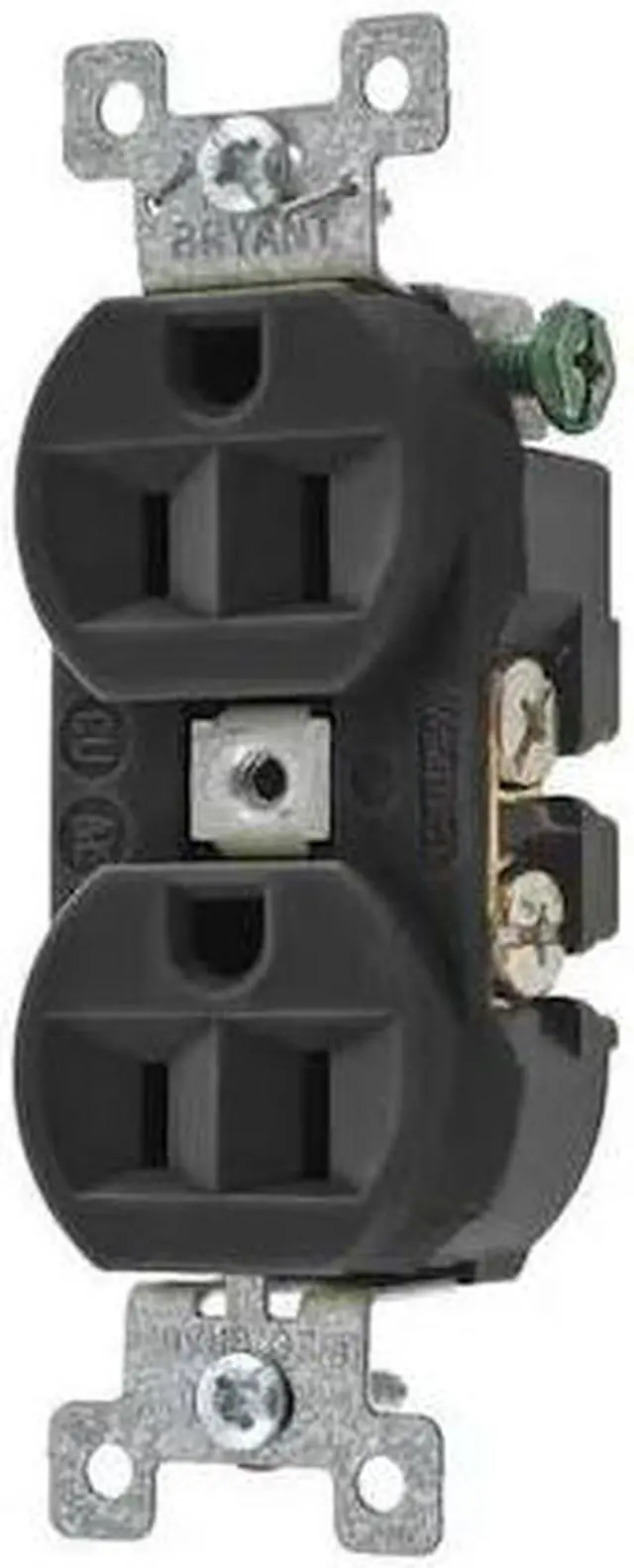Alt view image 2 of 2 - Bryant 15,  Industrial,  Receptacle,  Black,  No Tamper Resistant Nylon 5262BBLK