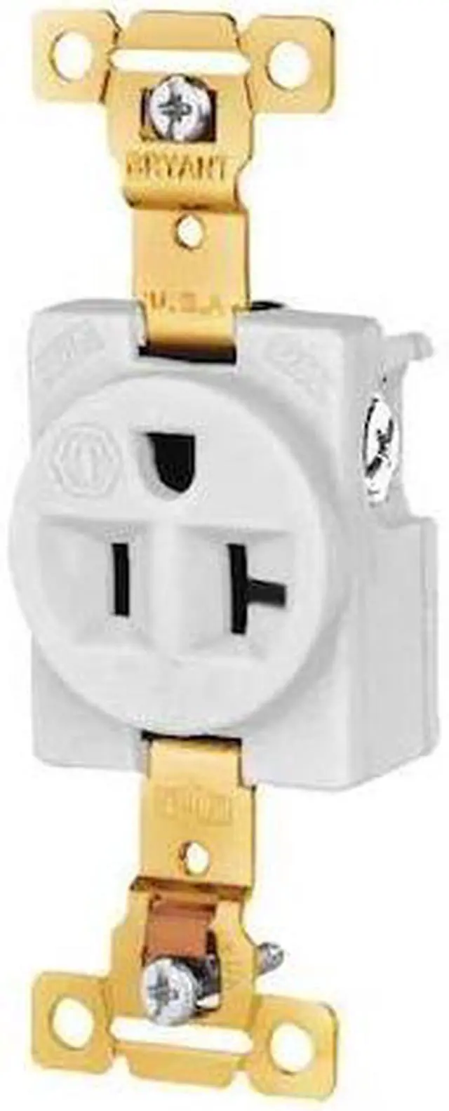 Alt view image 2 of 2 - BRYANT 5361W Straight Blade Receptacle, 5-20R, 20 A, 125V AC, 2 Pole, 3 Wire,