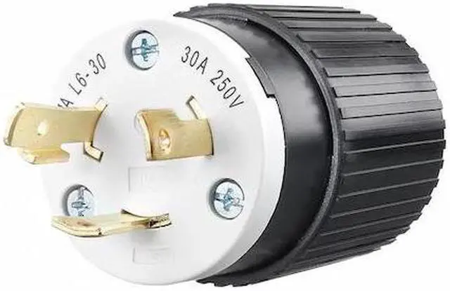 Alt view image 2 of 2 - BRYANT 70630NP 30A Locking Plug 2P 3W 250VAC L6-30P BK/WT