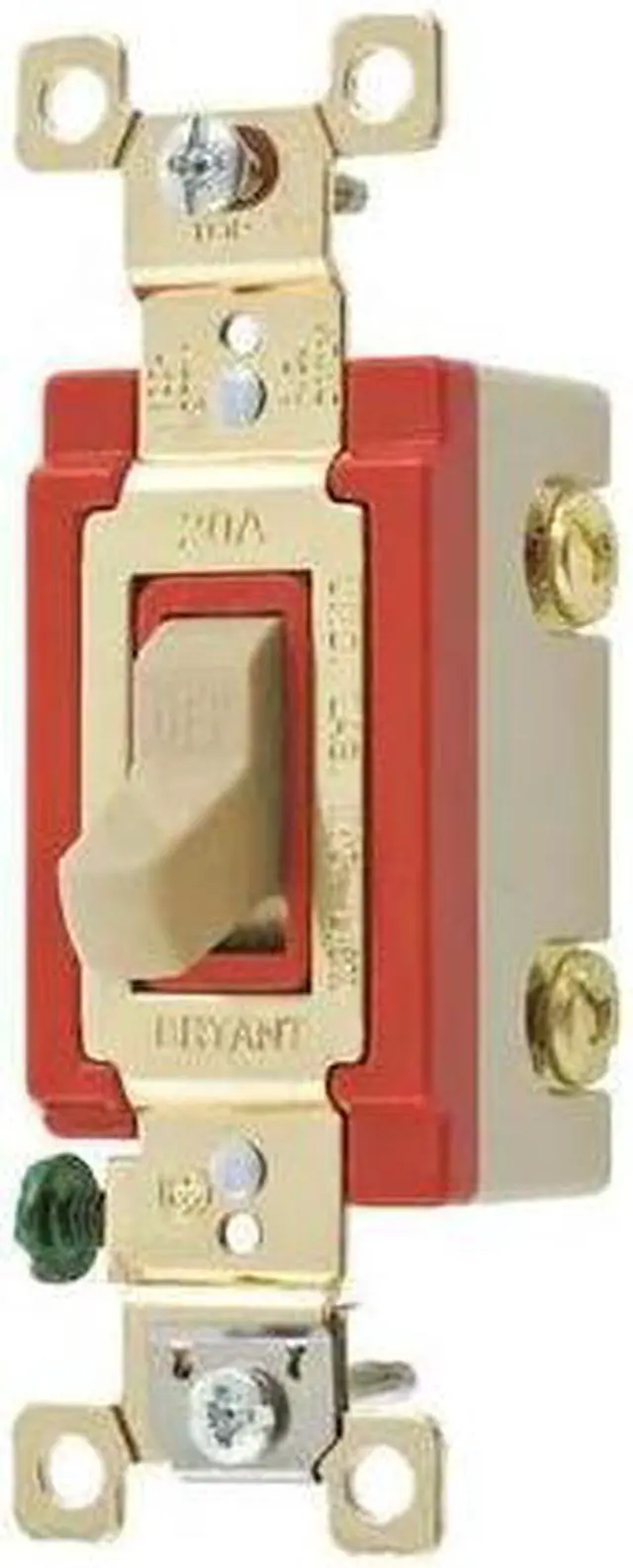 Alt view image 2 of 2 - Wall Switch,Ivory,20A,1-Pole Switch BRYANT 4901GLI