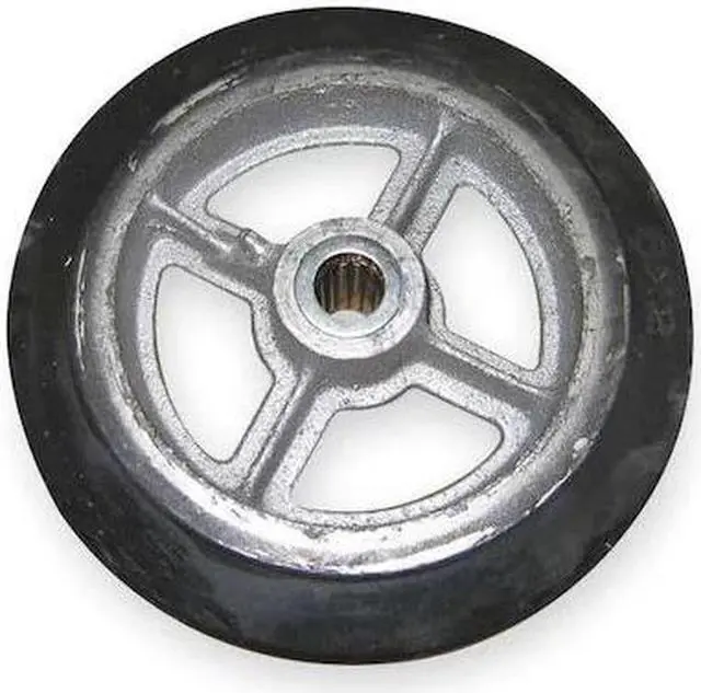 Alt view image 3 of 3 - Wesco 150120 2 in. W x 8 in. H x 8 in. DCast Iron Center Moldon Rubber Wheel - HB
