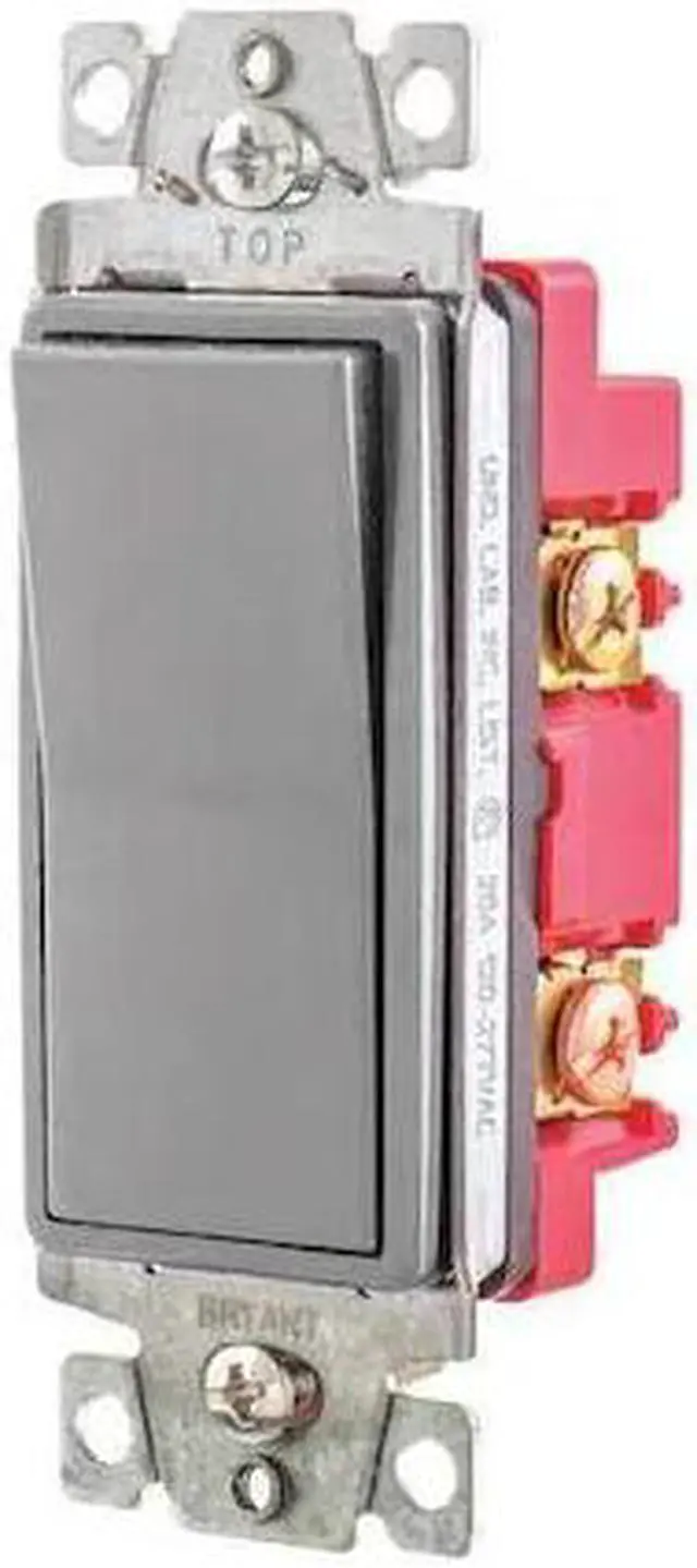 Alt view image 2 of 2 - BRYANT 9904GRY Wall Switch,20A,Gray,4-Way Type,Rocker